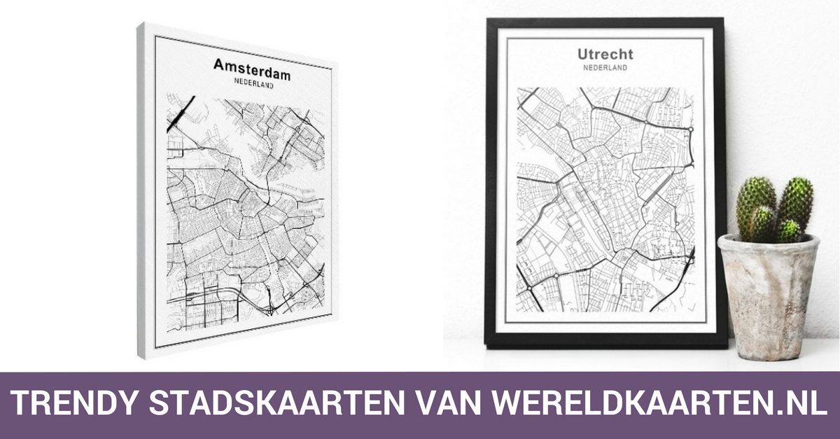 Trendy stadskaarten van Wereldkaarten.nl