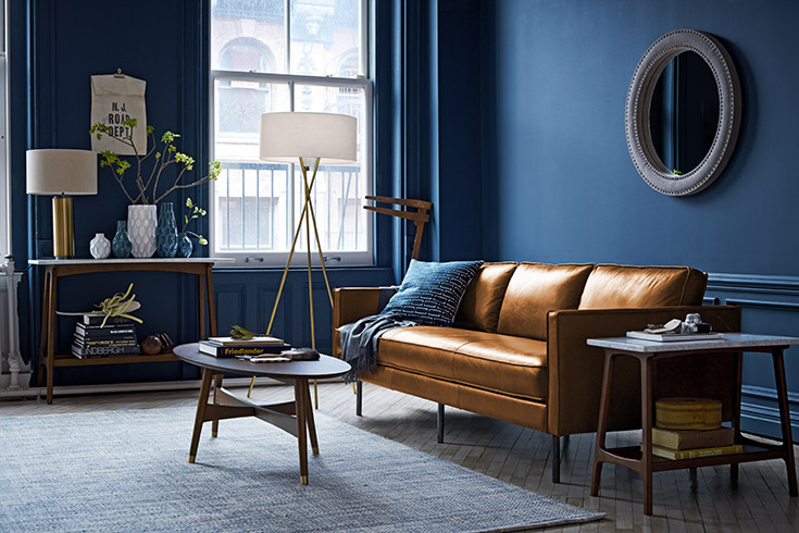 Donkerblauw interieur trend